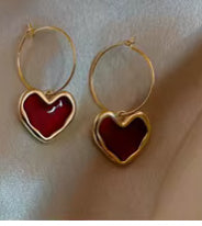 Heart of Rome: Gold-Framed Enamel Hoops
