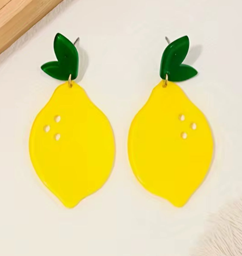 Mediterranean Lemon Resin Earrings