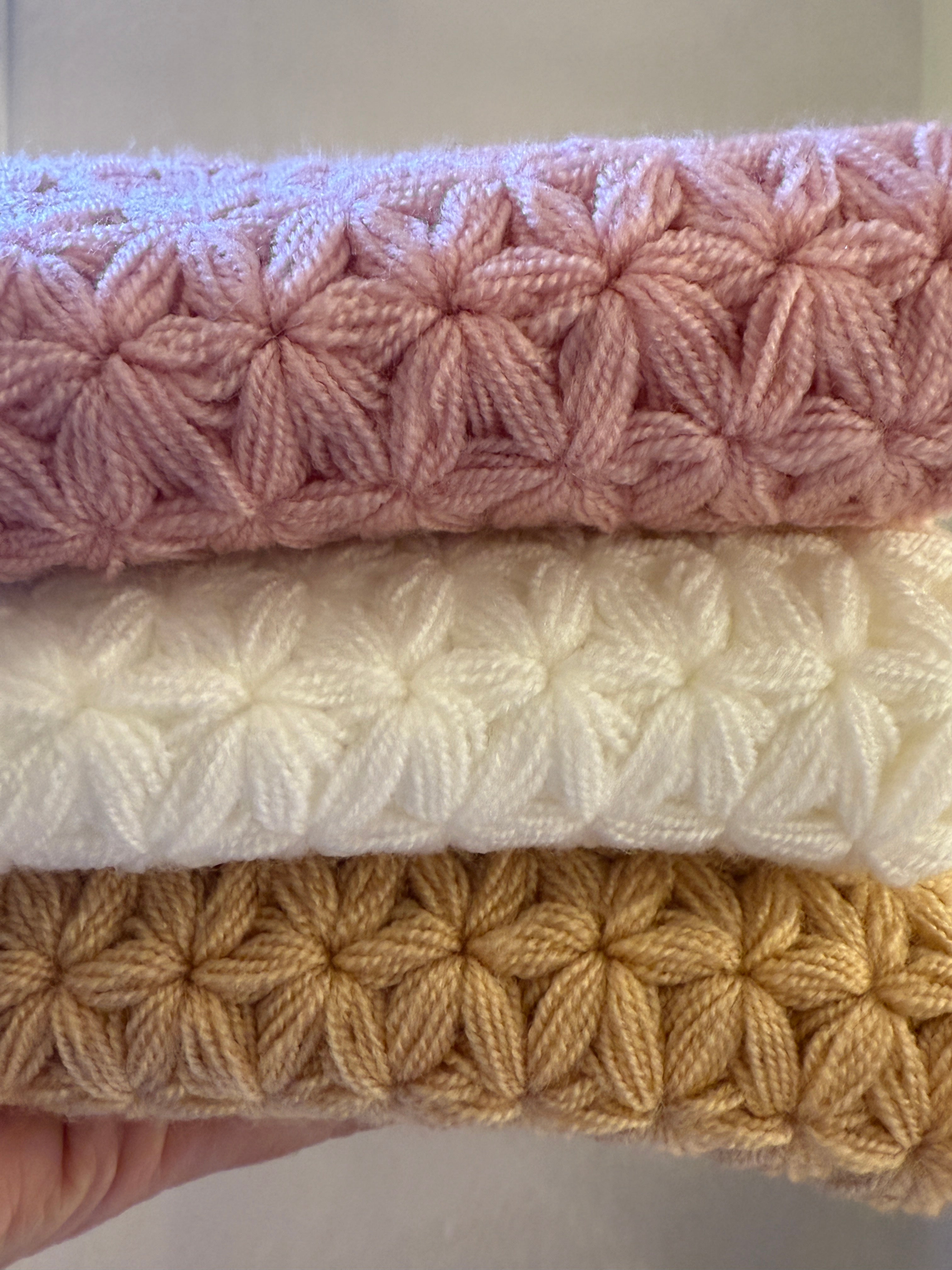 Hand-Knitted Star-Stitch Washcloth