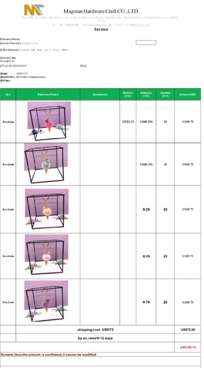 Fluffy Roman Gelato Keychain